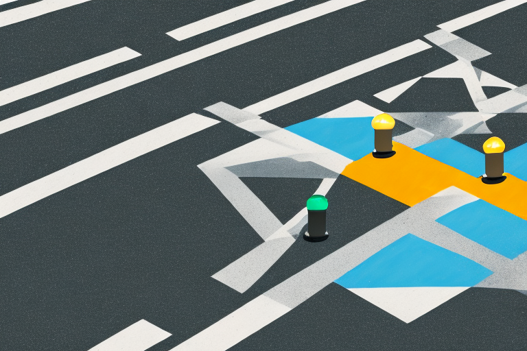 A busy los angeles street corner with crosswalks