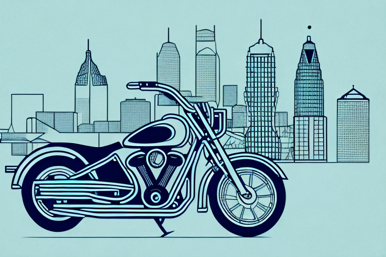 A motorcycle near a gavel (symbolizing law) with the columbia