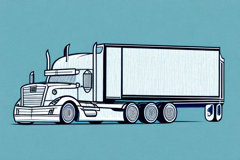 A semi-truck with a gavel embedded in it