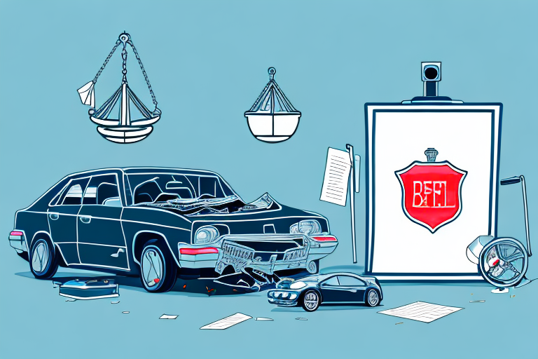 A car accident scene in newport beach with legal scales symbolically placed nearby