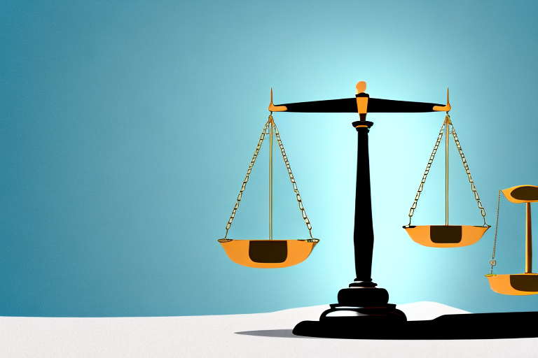 A balance scale with a car on one side and a gavel on the other