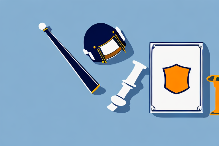 A gavel next to a safety helmet and a car