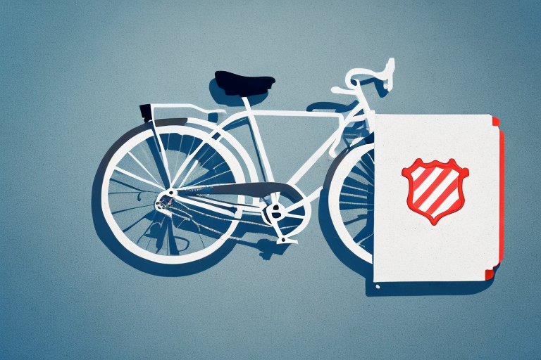 A bicycle lying on the ground next to a gavel