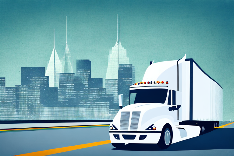 A semi-truck with visible damage on a highway