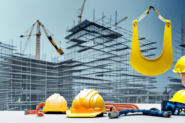 A construction site in the bronx with visible safety equipment such as hard hats and caution tape