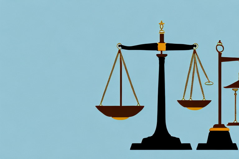 A symbolic balance scale with a car on one side and a gavel on the other