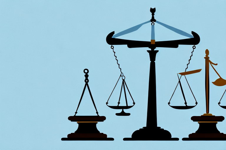 A balanced scale on top of a legal document