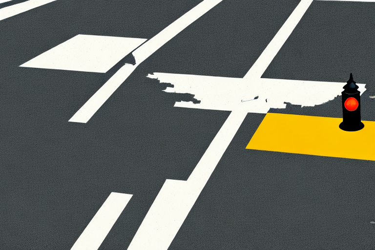 A crosswalk with a broken traffic light
