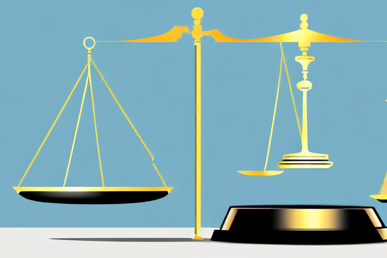 A symbolic balance scale with a car on one side and a gavel on the other