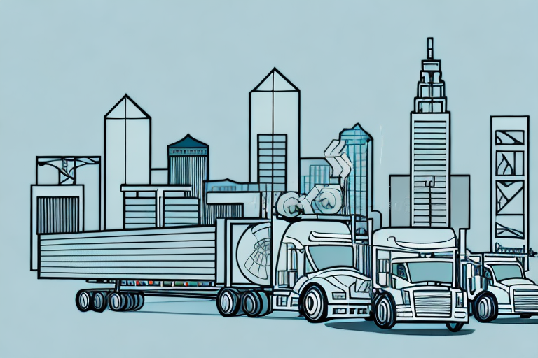 A phoenix cityscape with a semi-truck and a justice scale