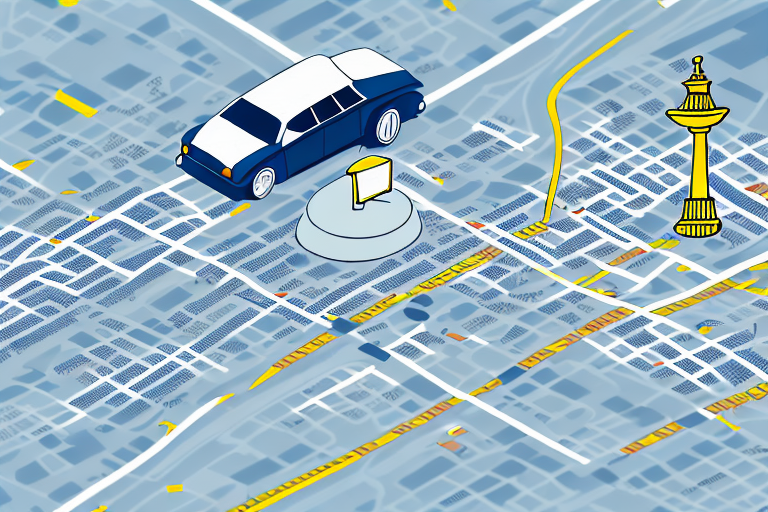 A symbolic scale of justice placed on a road map of washington dc
