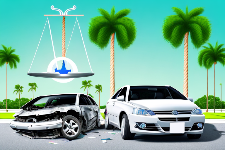 A car accident scene in west palm beach
