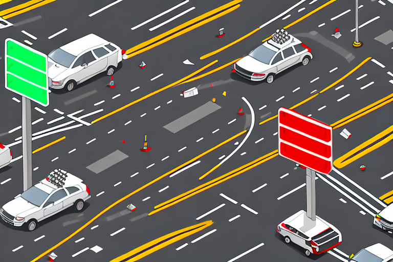 A busy atlanta street scene with crosswalks