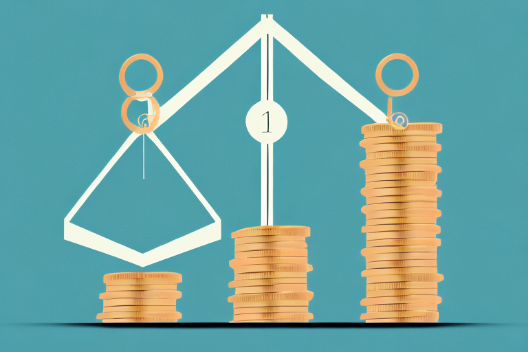 A balanced scale with a car on one side and a pile of coins on the other