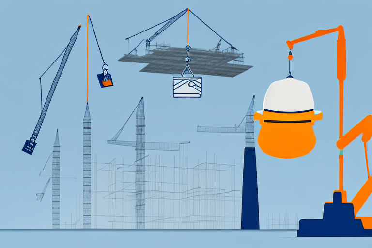 A construction site with a visible safety helmet