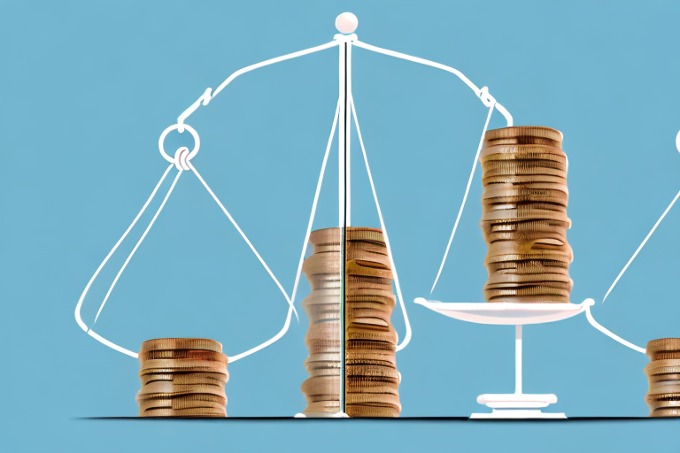 A balance scale where one side holds a car representing a lyft vehicle and the other side holds a stack of coins
