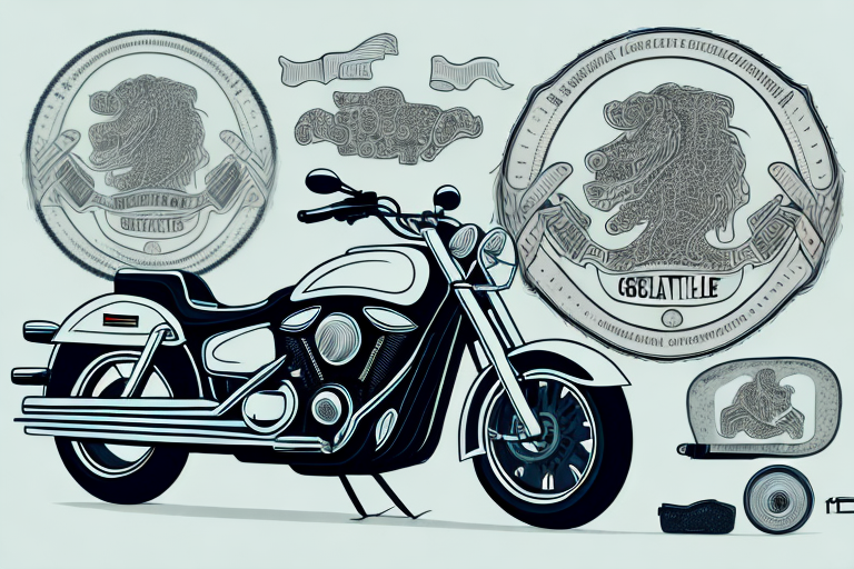 A motorcycle near a set of legal scales