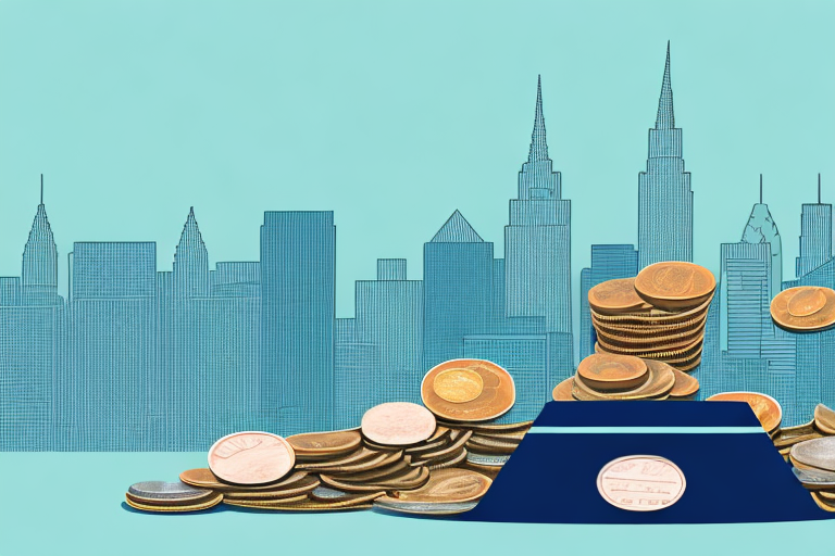 A scale balancing a semi-truck on one side and a bag of coins on the other