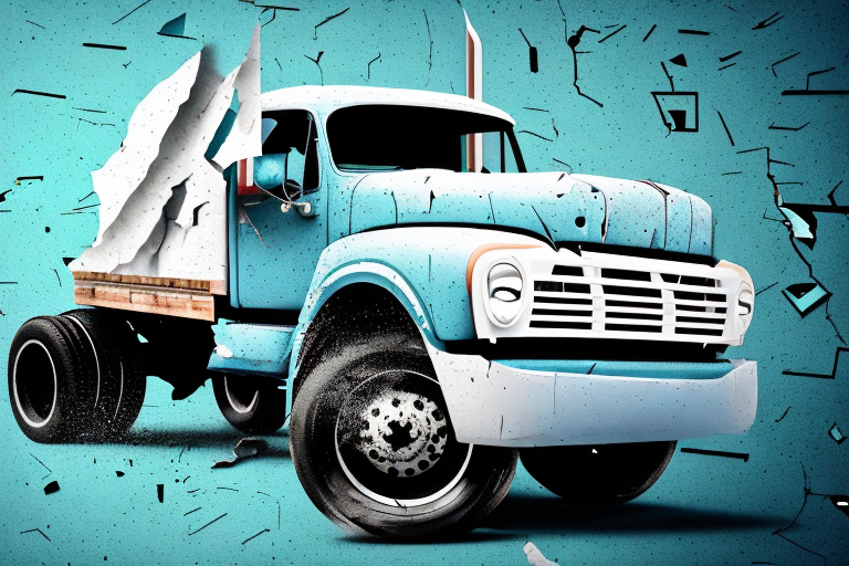 A damaged truck on a hamilton city street