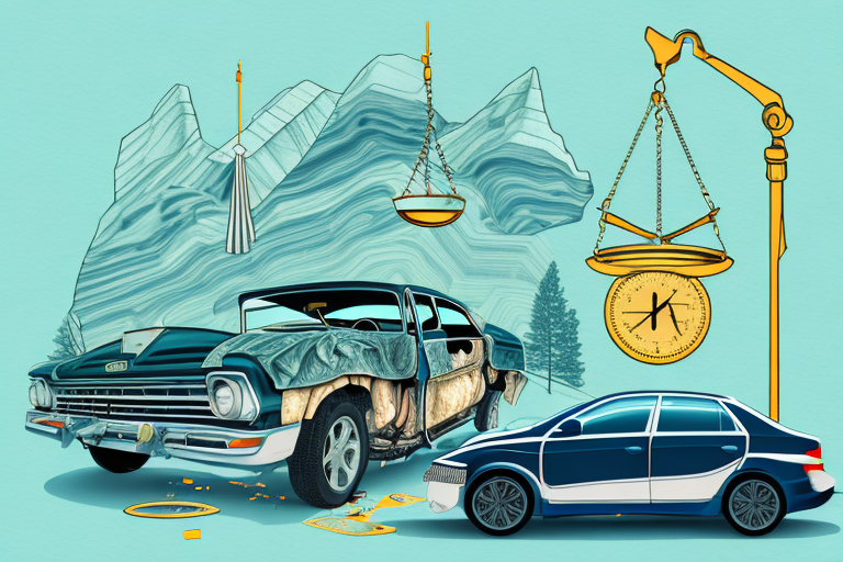 A car accident scene in the beautiful vermont landscape
