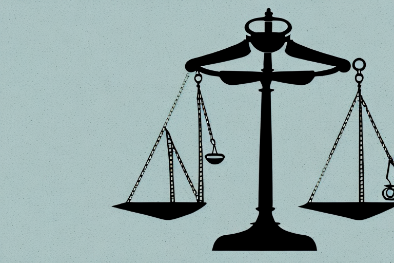 A balanced scale of justice placed on a road map of alexandria