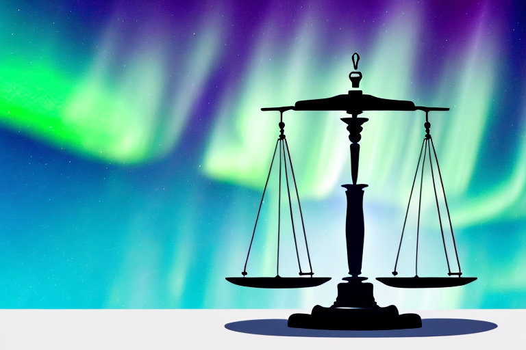 A symbolic balance scale with a car on one side and a gavel on the other