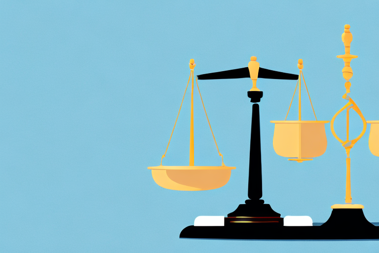 A symbolic balance scale with a car on one side and a gavel on the other