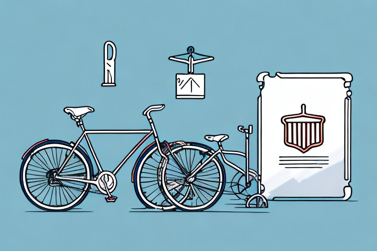 A bicycle lying on its side next to a gavel