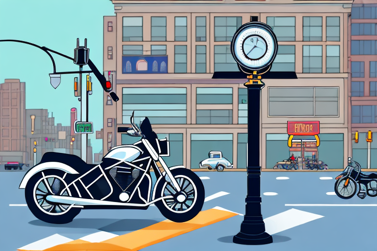 A motorcycle near a traffic light in queens