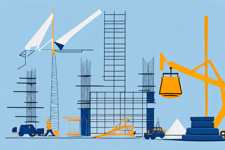 A construction site with safety barriers and a gavel