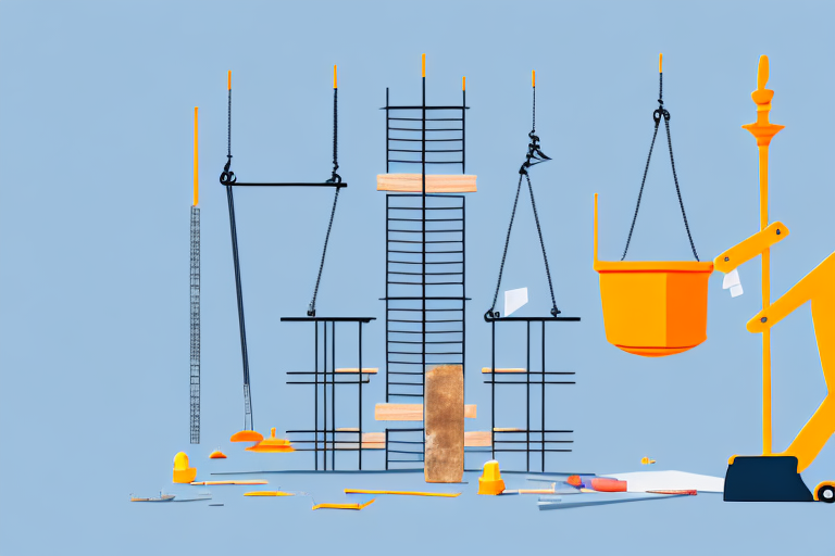A construction site with scattered tools