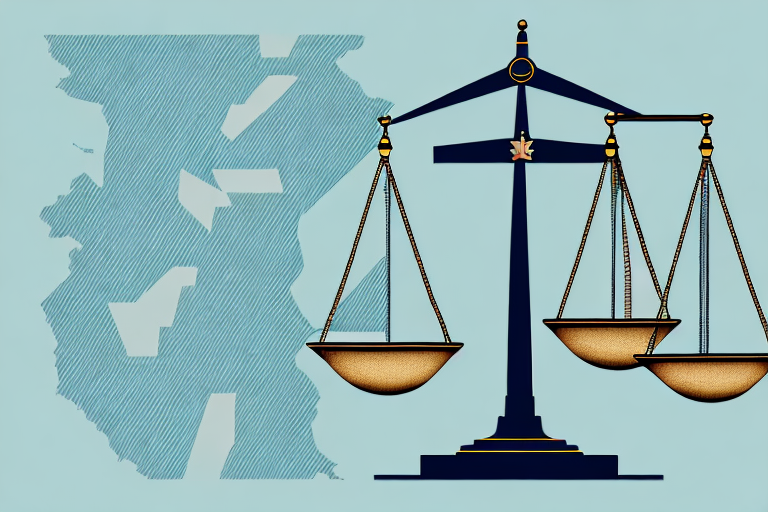 A symbolic scale of justice placed on a map of glendale